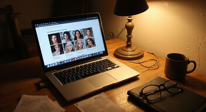 Een rommelige werkplek met een laptop en persoonlijke spulletjes.