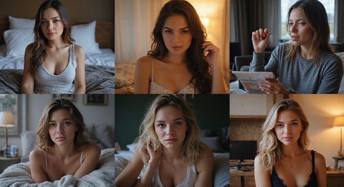 Webcamperformers in intieme, authentieke omgevingen tijdens livestreams.