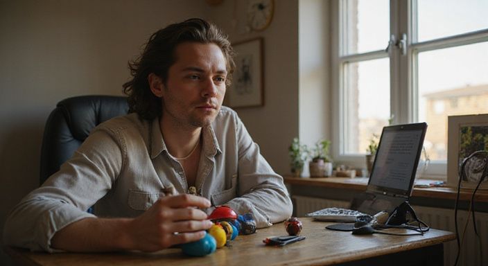 Een performer in een huislijke setting tijdens een webcam-sessie voor lesbische webcamsex.