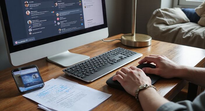 Een georganiseerde thuiswerkplek met technologie en persoonlijke aantekeningen.